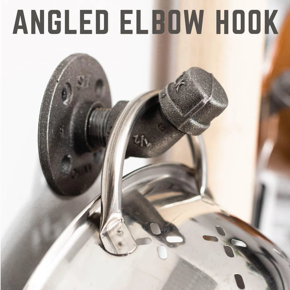 1/2 In. Black Steel Pipe Wall Hook Kit (4-Pack) 8 1/2 In. Black Steel Pipe Wall Hook Kit (4-Pack) - Image 8