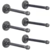 1/2 In. Black Pipe 12 In. L Wall Mounted Shelf Bracket Kit (6-Pack)