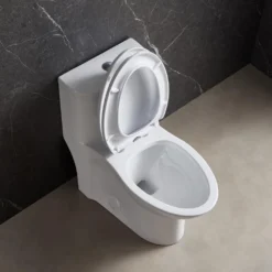 1-Piece 1.1 GPF /1.6 GPF Dual Flush High Efficiency Elongated Toilet In White Seat Included -arbor Shop 8a83e88db8fca606f2d77cd918ebee37