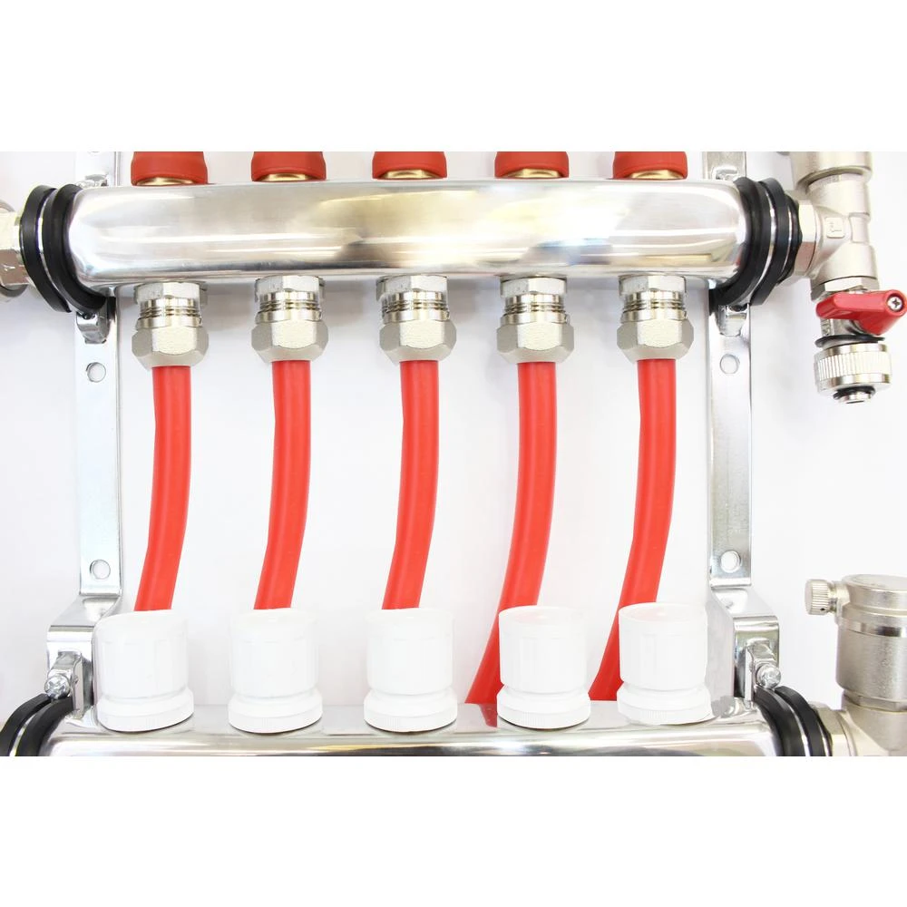 1 In. NPT Inlet X 1/2 In. Stainless Steel Compression Connection 3-Outlet Radiant Heating Manifold 7 1 In. NPT Inlet X 1/2 In. Stainless Steel Compression Connection 3-Outlet Radiant Heating Manifold - Image 7