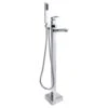 1-Handle Freestanding Floor Mount Roman Tub Faucet Bathtub Filler With Hand Shower In Chrome