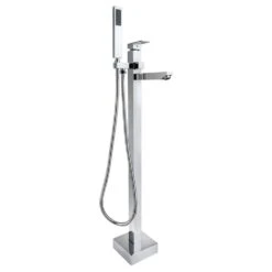 1-Handle Freestanding Floor Mount Roman Tub Faucet Bathtub Filler With Hand Shower In Chrome
