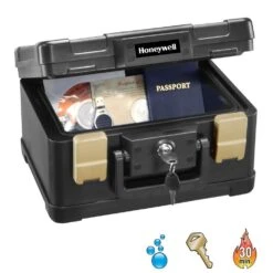 Honeywell 0.15 Cu. Ft. Molded Fire Resistant And Waterproof Portable Chest With Carry Handle, Key And Double Latch Lock -arbor Shop 8d996875c4ff4203f4bf8676dc49fb04
