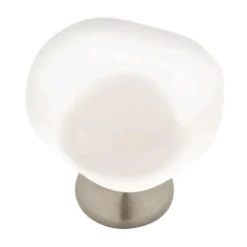 1-1/2 In. (38mm) Satin Nickel And Natural Aqua Sea Glass Cabinet Knob -arbor Shop 8db8ce6c0289663e41ad8f3f26c696ef