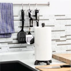 1/2 In. Black Steel Pipe 1.2 Ft. H Paper Towel Holder Kit 15 1/2 In. Black Steel Pipe 1.2 Ft. H Paper Towel Holder Kit -arbor Shop 8df2ad28b2a1410d465f3cdb6508eecc