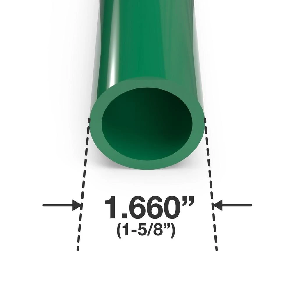 1-1/4 In. X 5 Ft. Green Furniture Grade Schedule 40 PVC Pipe (2-Pack) 2 1-1/4 In. X 5 Ft. Green Furniture Grade Schedule 40 PVC Pipe (2-Pack) - Image 2