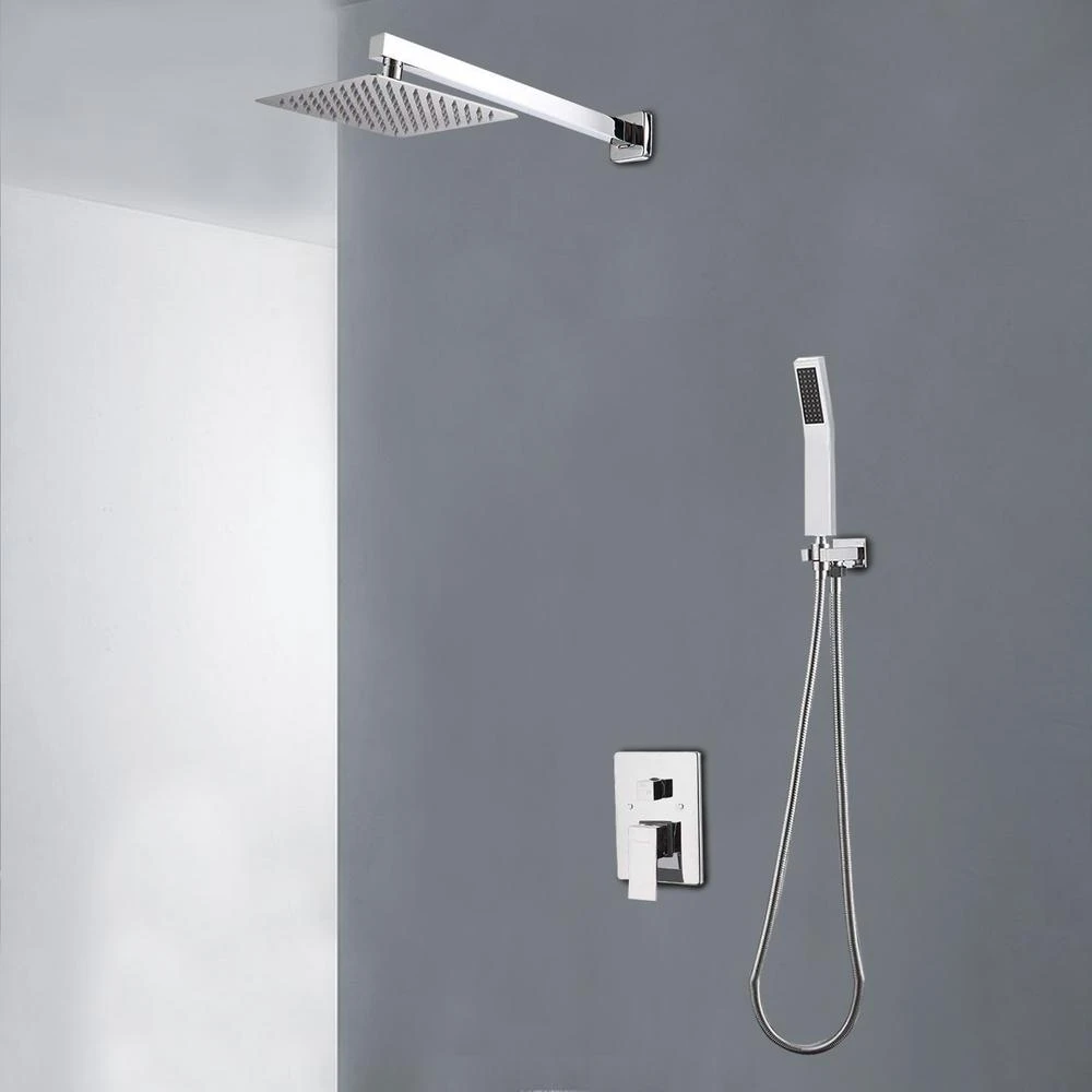 1-Spray Patterns With 1.5 GPM 10 In. Wall Mount Dual Shower Heads In Chrome 9 1-Spray Patterns With 1.5 GPM 10 In. Wall Mount Dual Shower Heads In Chrome - Image 9
