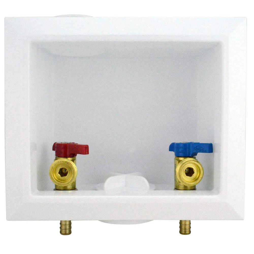 1/2 In. Brass PEX Barb X 3/4 In. Male Hose Thread Washing Machine Outlet Box 1 1/2 In. Brass PEX Barb X 3/4 In. Male Hose Thread Washing Machine Outlet Box