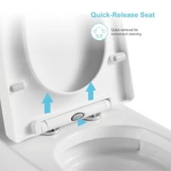 1-Piece Elongated Dual-Flush 1.28 GPF/0.88 GPF High Efficiency Skirted Toilet All-in-One Toilet In White Seat Included -arbor Shop 92fbf877ad85193f3a39da68dad51375