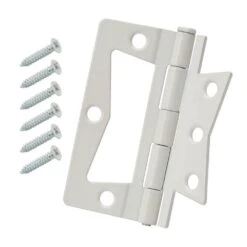1-1/4 In. X 3 In. White Non-Mortise Hinges (2-Pack)