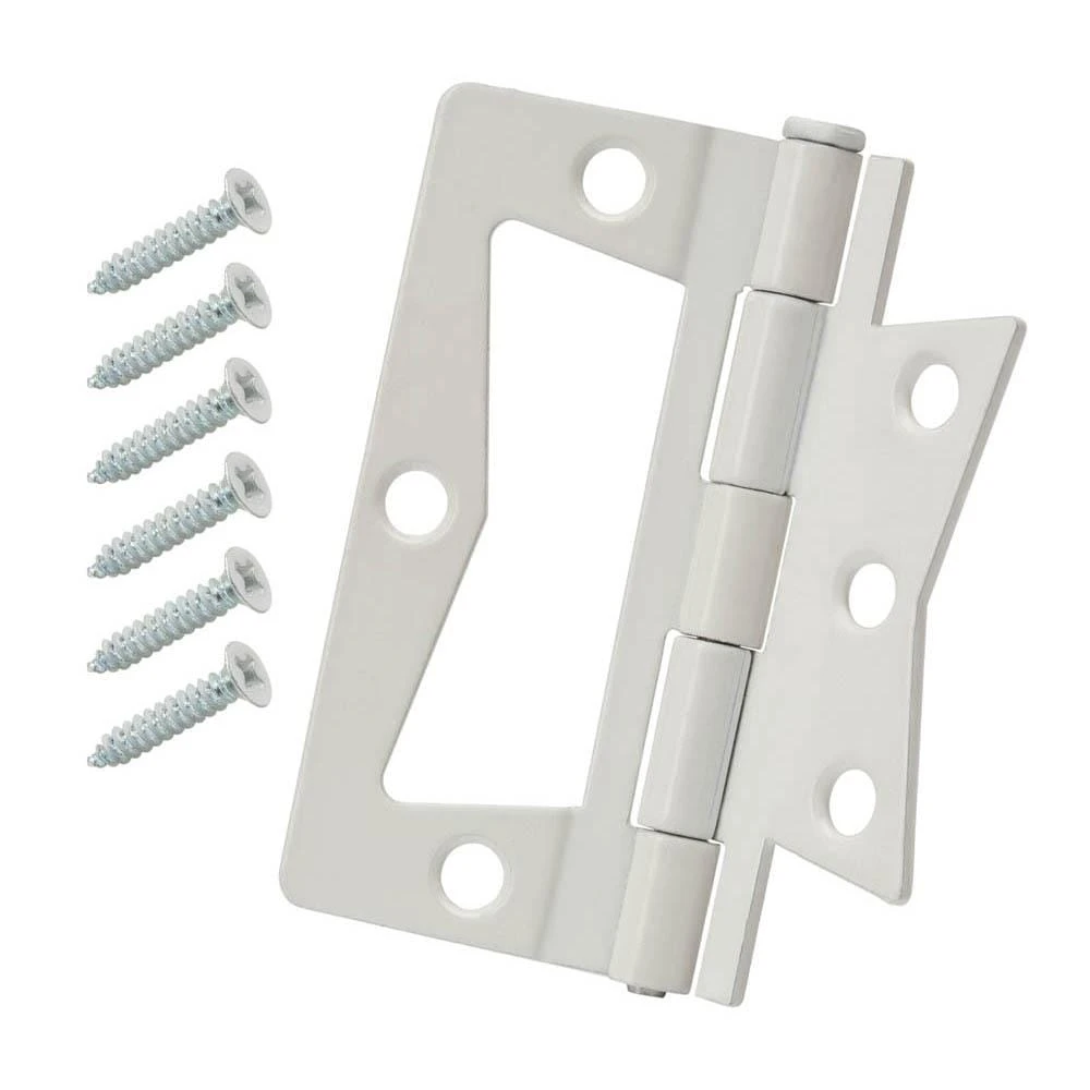 1-1/4 In. X 3 In. White Non-Mortise Hinges (2-Pack) 1 1-1/4 In. X 3 In. White Non-Mortise Hinges (2-Pack)