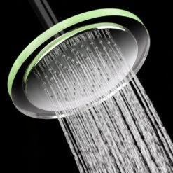 1-Spray 11.81 In. Single Wall Mount Fixed Rain Shower Head In Green