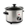 1.5 Qt. Brushed Stainless Steel Slow Cooker With Temperature Settings And Tempered Glass Lid