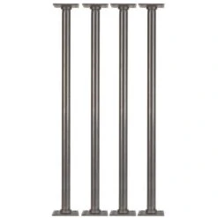 1 In. X 2.5 Ft. L Black Steel Pipe Square Flange Table Leg Kit (Set Of 4)