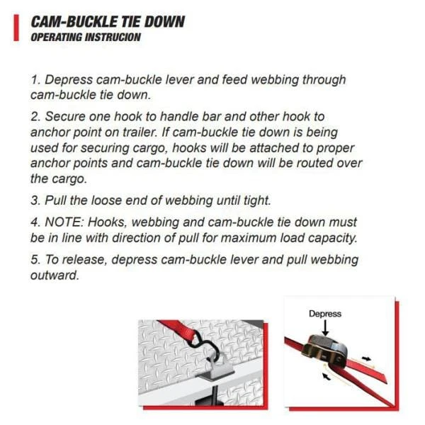 Everest 1 In. X 10 Ft. Red Cam Buckle 900 Lbs./S-Hook (12-Pack) 3 Everest 1 In. X 10 Ft. Red Cam Buckle 900 Lbs./S-Hook (12-Pack) - Image 3