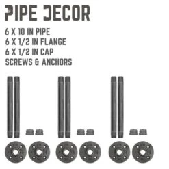 1/2 In. Black Pipe 10 In. L Wall Mounted Shelf Bracket Kit (6-Pack) -arbor Shop 9ca1820d1d60c2ccf2bf4cf46a275faf