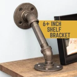 1/2 In. Black Pipe 5.75 In. W X 5.75 In. H Wall Mounted Double Flange Angled Shelf Bracket Kit (4-Pack) -arbor Shop 9cd27ee157be2fd9606328dc509937e9