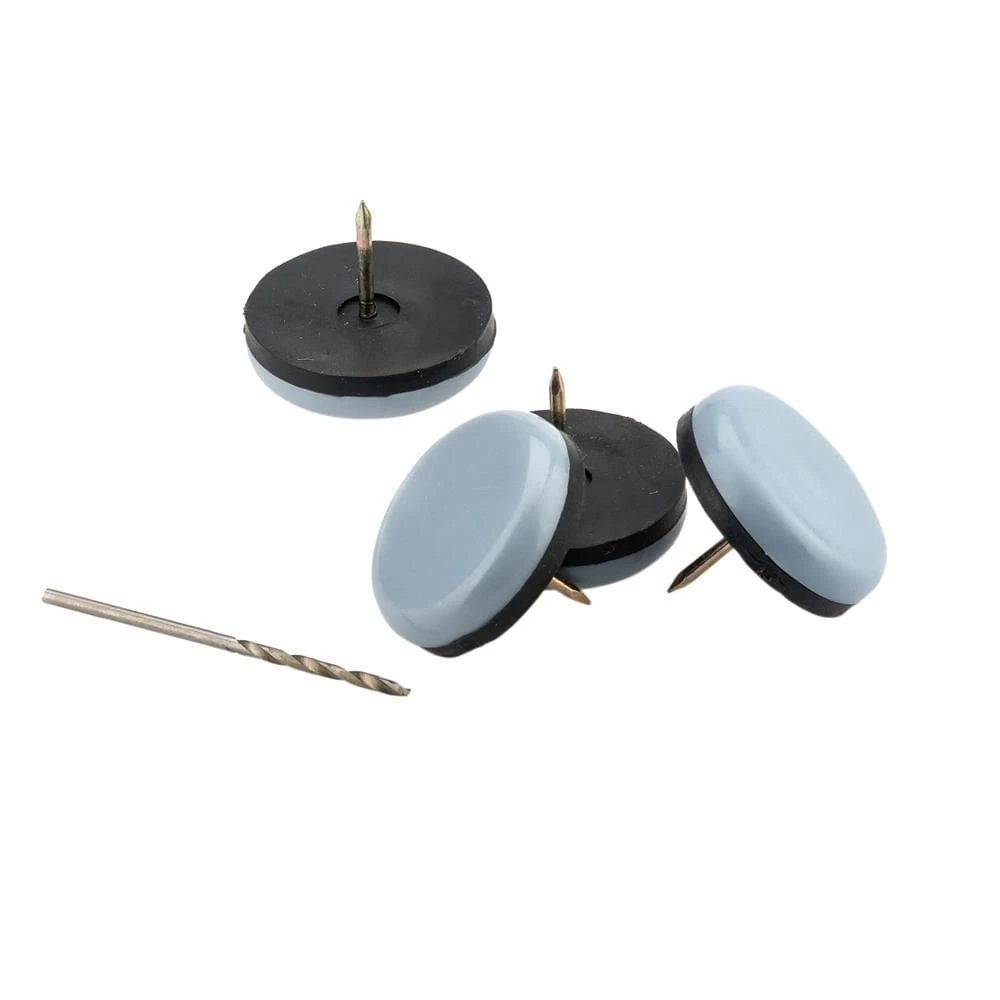 1-1/4 In. Gray And Black Base Nail-on Glides (4-Pack) 1 1-1/4 In. Gray And Black Base Nail-on Glides (4-Pack)