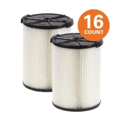 1-Layer Standard Pleated Paper Filter For Most 5 Gal. And Larger RIDGID Wet/Dry Shop Vacuums (2-Pack) -arbor Shop 9debcb67a1c8ad94f2476eba488be3af
