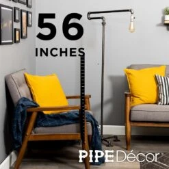 1/2 In. Black Steel Pipe 56 In. H Extended Arm Floor Lamp Kit 10 1/2 In. Black Steel Pipe 56 In. H Extended Arm Floor Lamp Kit -arbor Shop 9dfe4ffe6d5d4fed45d52960207b5130