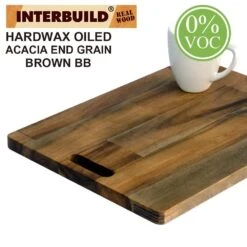 1 Ft. 3.75 In L X 1 Ft. W X 0.75" T Oiled Acacia Cutting Board Set With Brown Food-Safe Wood Oil Finish