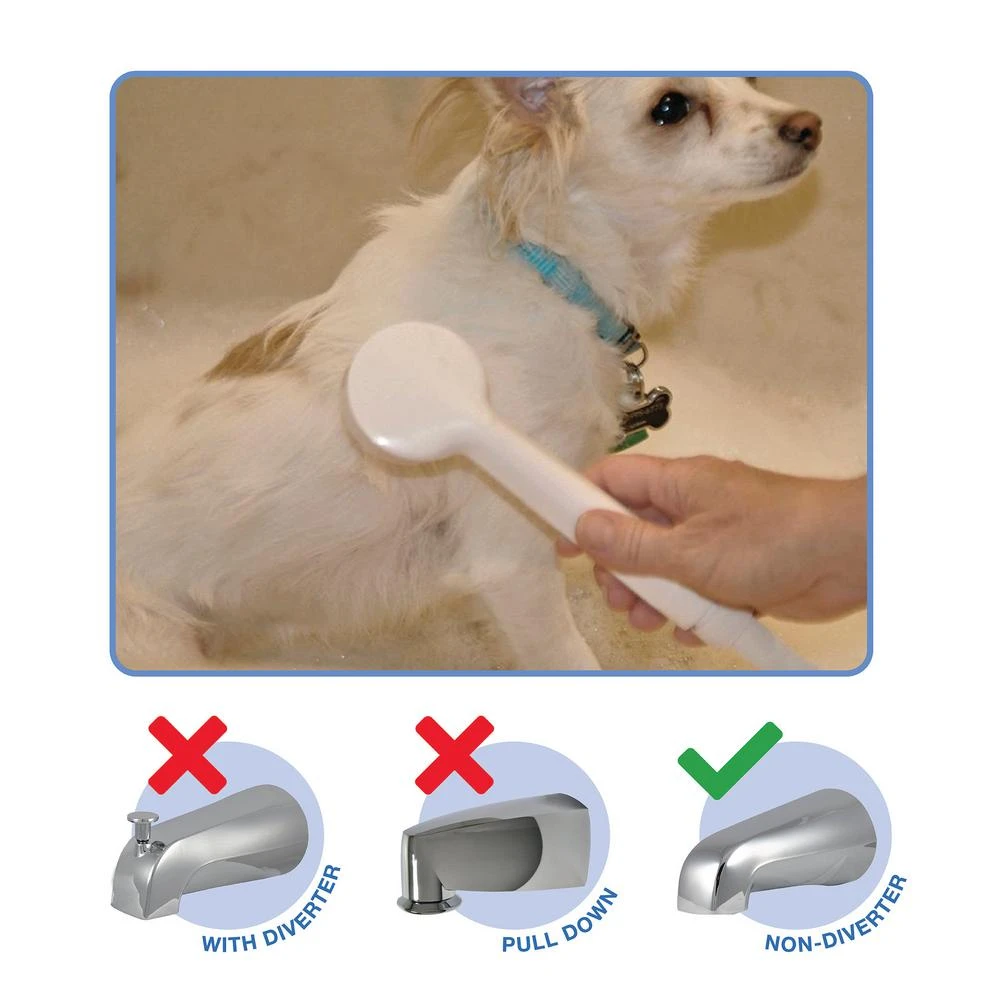 1-Spray 2 In. Single Wall Mount Handheld Shower Head In White 6 1-Spray 2 In. Single Wall Mount Handheld Shower Head In White - Image 6