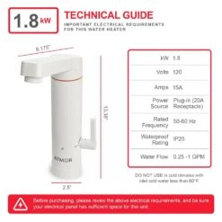 1.8kW 0.5 GPM 2-in-1 Electric Tankless Water Heater / Faucet - Plug-In 10 1.8kW 0.5 GPM 2-in-1 Electric Tankless Water Heater / Faucet - Plug-In -arbor Shop 9fca832f83991fe0d42a0a8ad6465aaa