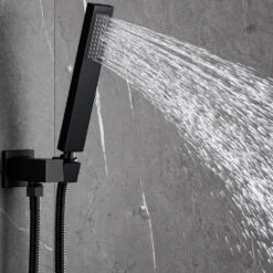 1-Spray Patterns With 1.5 GPM 10 In. Wall Mount Dual Shower Heads With Pressure Balance Valve In Matte Black 12 1-Spray Patterns With 1.5 GPM 10 In. Wall Mount Dual Shower Heads With Pressure Balance Valve In Matte Black -arbor Shop a6c7dfce03bda2b44998d04aa93e9d59