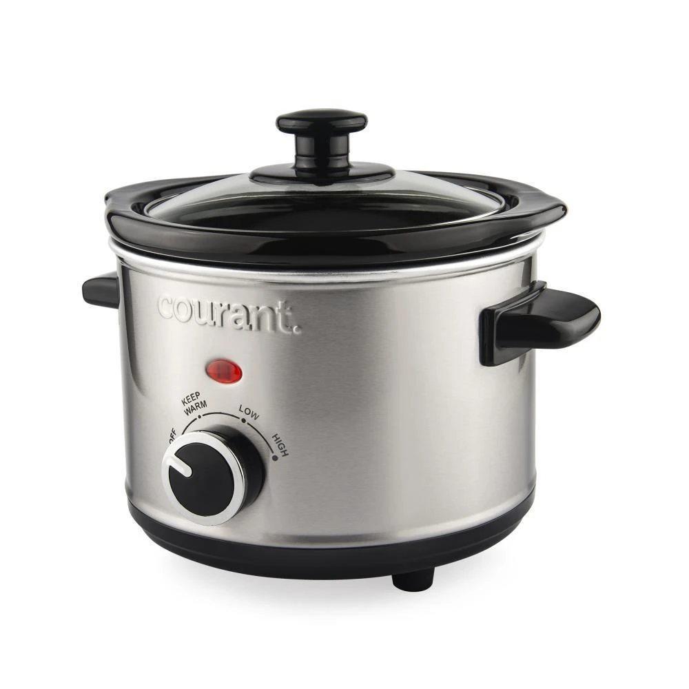 1.5 Qt. Brushed Stainless Steel Slow Cooker With Temperature Settings And Tempered Glass Lid 2 1.5 Qt. Brushed Stainless Steel Slow Cooker With Temperature Settings And Tempered Glass Lid - Image 2