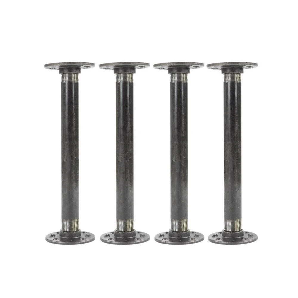 1 In. X 1 Ft. L Black Steel Pipe Flange Table Leg Kit (Set Of 4) 1 1 In. X 1 Ft. L Black Steel Pipe Flange Table Leg Kit (Set Of 4)