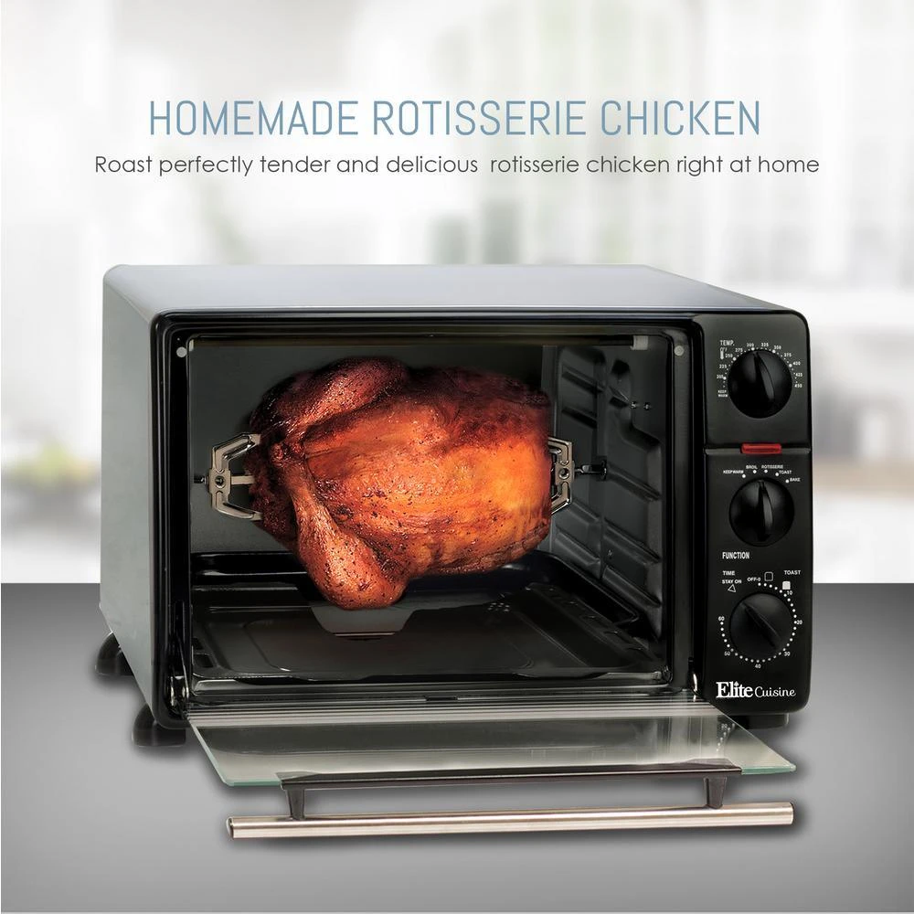 0.8 Cu. Ft. Black Toaster Oven Broiler With Rotisserie 5 0.8 Cu. Ft. Black Toaster Oven Broiler With Rotisserie - Image 5