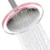 1-Spray 7.68 In. Single Wall Mount Fixed Rain Shower Head In Chrome Pink