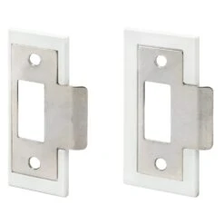1-3/8 In. And 1-3/4 In. Satin Nickel Plated Fix-A-Latch Strike Plate Repair Kit