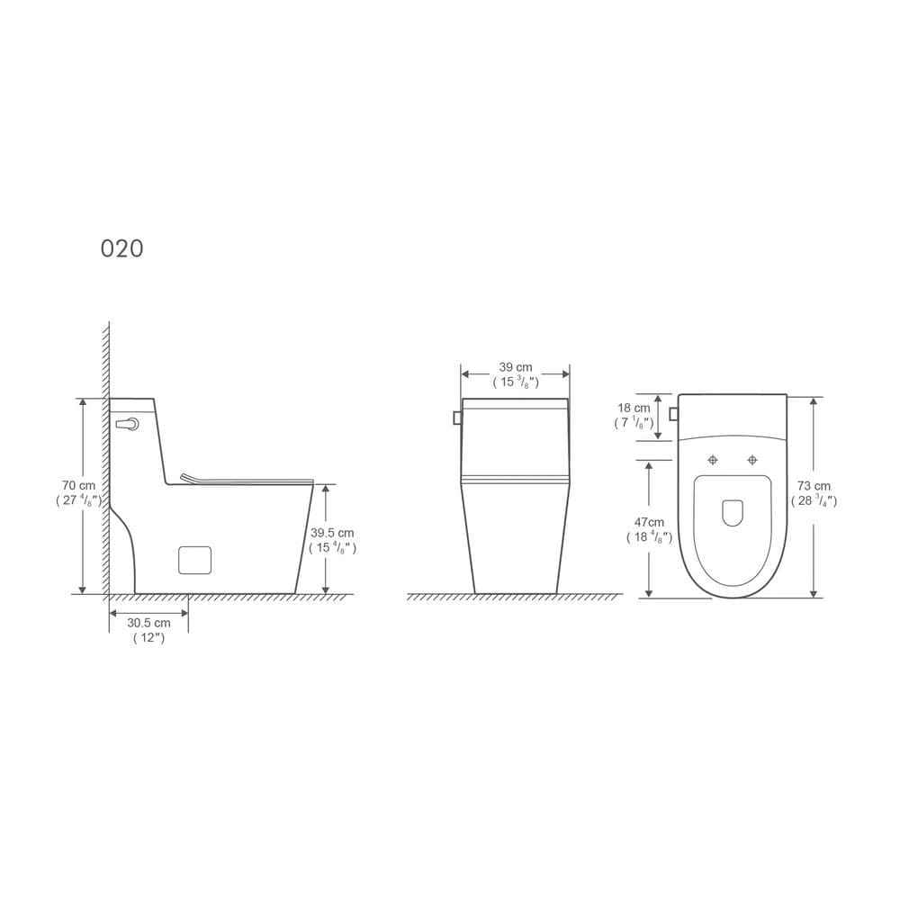 1-Piece 1.28 GPF High Efficiency Single-Flush Elongated Skirted Toilet All-in-One Toilet In White Seat Included 5 1-Piece 1.28 GPF High Efficiency Single-Flush Elongated Skirted Toilet All-in-One Toilet In White Seat Included - Image 5