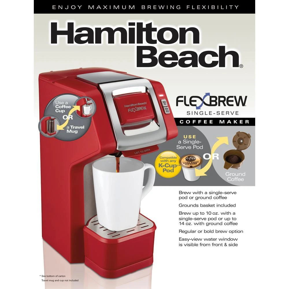 1-Cup Red FlexBrew Coffee Maker 6 1-Cup Red FlexBrew Coffee Maker - Image 6