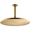 1-Spray 12 In. Single Ceiling Mount Fixed Rain Shower Head In Vibrant Moderne Brushed Gold