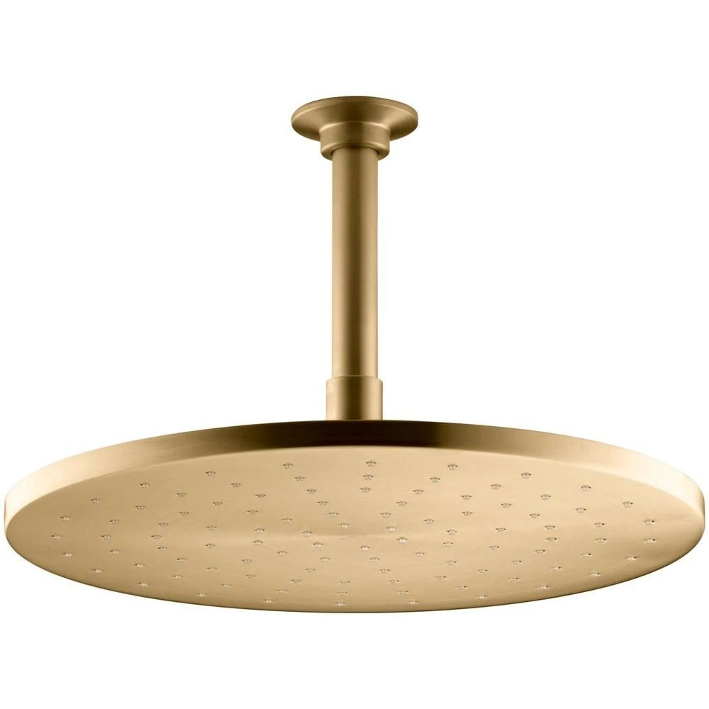 1-Spray 12 In. Single Ceiling Mount Fixed Rain Shower Head In Vibrant Moderne Brushed Gold 1 1-Spray 12 In. Single Ceiling Mount Fixed Rain Shower Head In Vibrant Moderne Brushed Gold