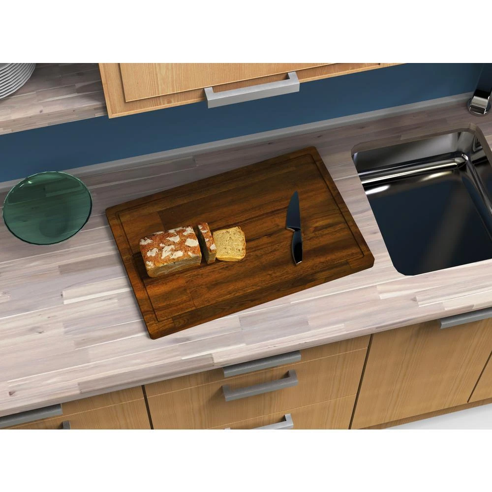 1 Ft. 3.75 In L X 1 Ft. W X 0.75" T Oiled Acacia Cutting Board Set With Brown Food-Safe Wood Oil Finish 2 1 Ft. 3.75 In L X 1 Ft. W X 0.75" T Oiled Acacia Cutting Board Set With Brown Food-Safe Wood Oil Finish - Image 2