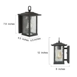 1-Light Transitional Outdoor Wall Light Lantern Sconce With Watered Glass Matt Black Coach Light LED Compatible -arbor Shop b3e6f803f372210d31961b76a1445549