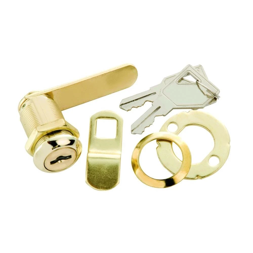 1-1/8 In. Polished Brass Cabinet And Drawer Utility Cam Lock 1 1-1/8 In. Polished Brass Cabinet And Drawer Utility Cam Lock