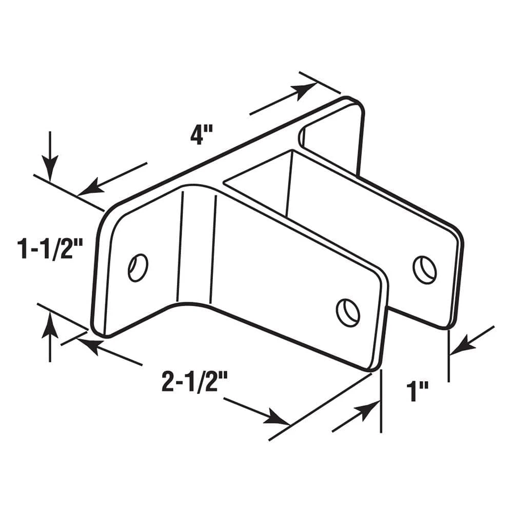 1 In. Chrome Zinc Alloy (Cast Zamak) Construction 2-Ear Restroom Partition Bracket 2 1 In. Chrome Zinc Alloy (Cast Zamak) Construction 2-Ear Restroom Partition Bracket - Image 2