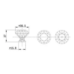 1-3/16 In. (30 Mm) Clear, Chrome Contemporary Metal, Crystal And Glass Cabinet Knob -arbor Shop b65bf552ec71960b613112115ddeb0f8