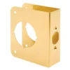 1-3/8 In. X 4-1/2 In. Thick Solid Brass Lock And Door Reinforcer, 2-1/8 In. Single Bore, 2-3/8 In. Backset