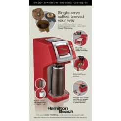 1-Cup Red FlexBrew Coffee Maker 14 1-Cup Red FlexBrew Coffee Maker -arbor Shop bab83e0aa440aefa351676ce487ff90f