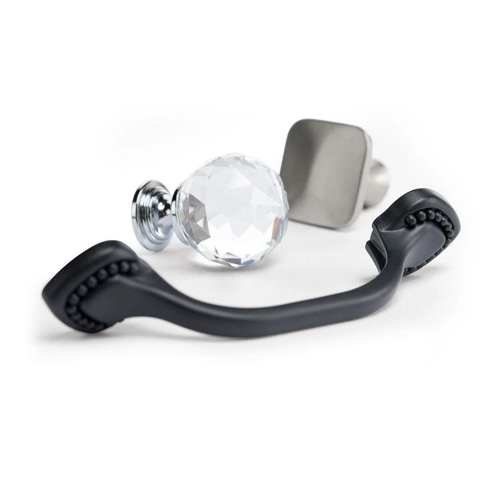 1-3/16 In. (30mm) Chrome And Clear Faceted Glass Cabinet Knob 9 1-3/16 In. (30mm) Chrome And Clear Faceted Glass Cabinet Knob - Image 9