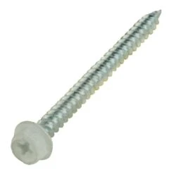 #8 X 1/2 In. White Stainless Steel Hex Head Gutter Sheet Metal Screw (25-Pack)