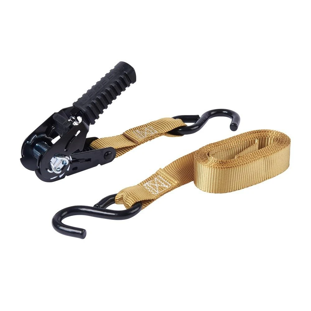 1 In. X 12 Ft. Pistol Grip Khaki Webbing Ratchet Tie Down 3 1 In. X 12 Ft. Pistol Grip Khaki Webbing Ratchet Tie Down - Image 3