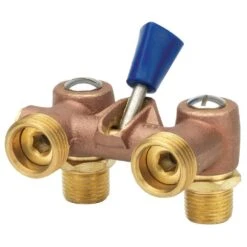 1/2 In. Brass MIP X MHT Front Operated Dual Washing Machine Valve