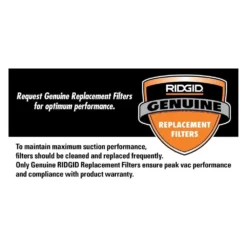 1-Layer Standard Pleated Paper Filter For Most 5 Gal. And Larger RIDGID Wet/Dry Shop Vacuums (2-Pack) -arbor Shop c1391f6c5207c156c6211ef2f54dd9b5