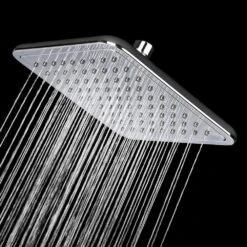 1-Spray 7.85 In. Single Wall Mount Fixed Rain Shower Head In Black